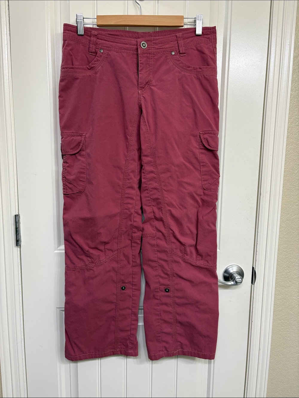 Kuhl Women's Hiking Athletic Cargo Pants in Deep Berry